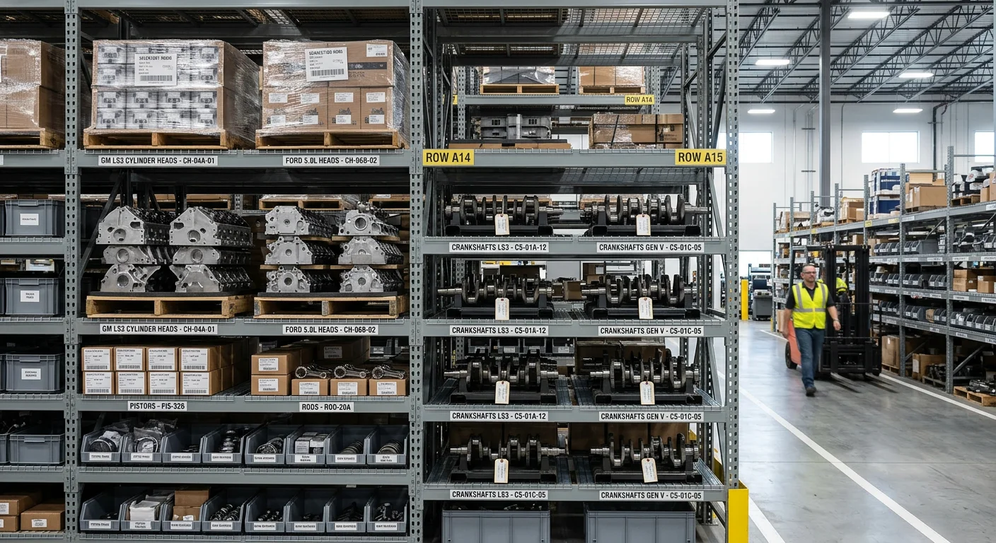 Mechanic inspecting a used engine